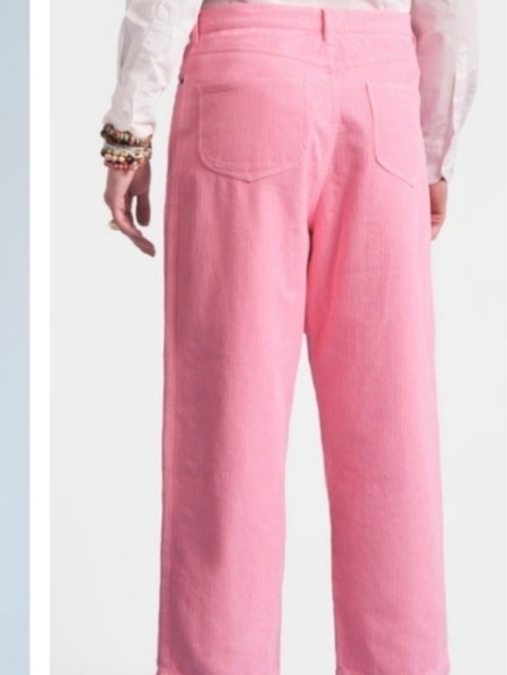 Frances Valentine Pink Corduroy Button-Front Trousers